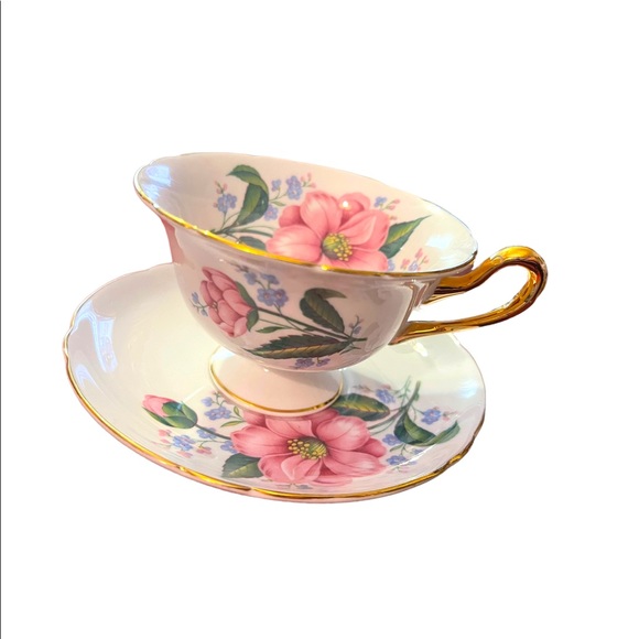 Vintage SHELLEY Tea cup and saucer Pink floral Bone China England flowe… - Picture 9 of 15